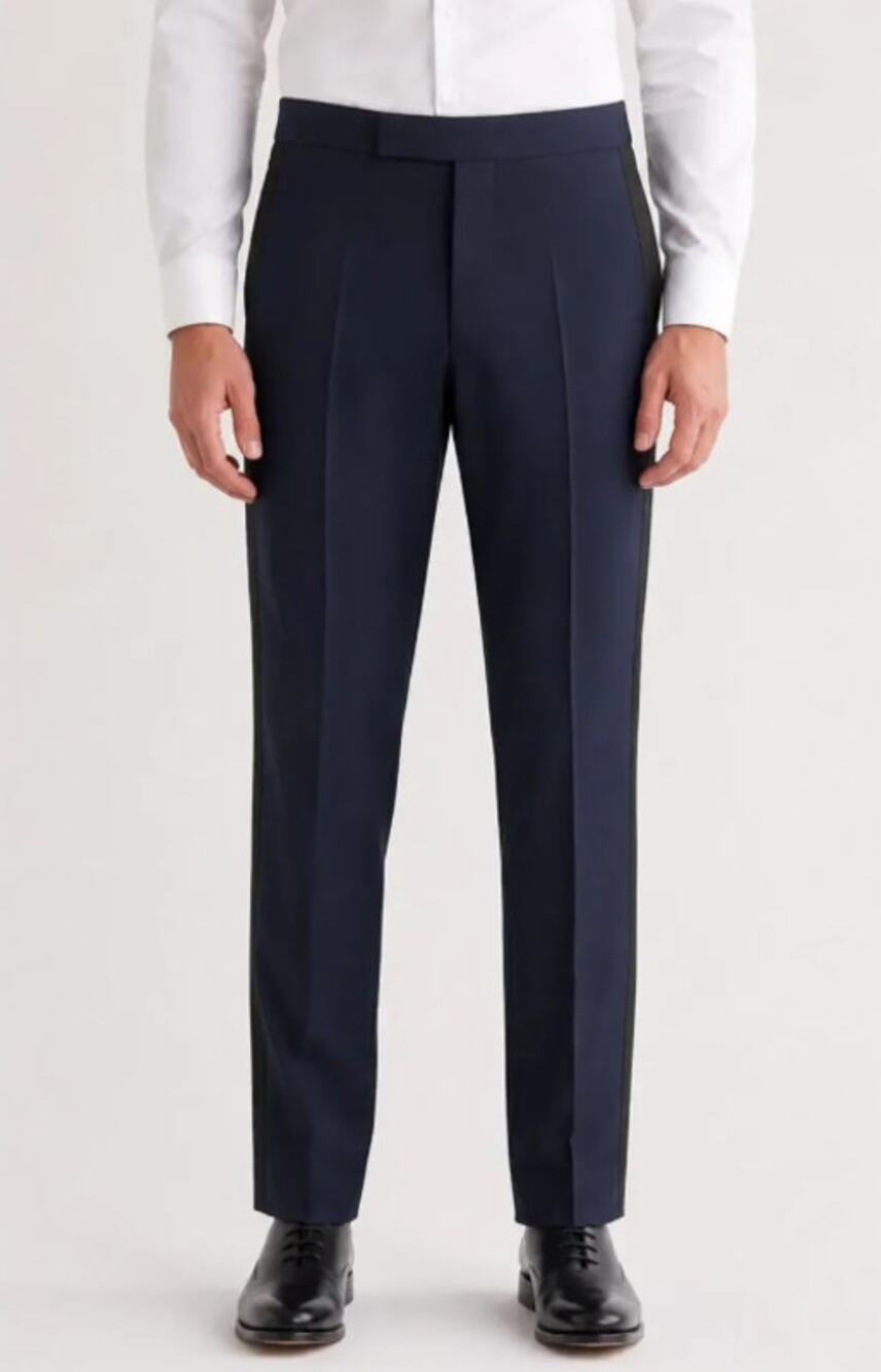 NORDSTROM RACK Men's Trim Fit Dress Pants 36x31 Navy Blue Straight Leg NWT